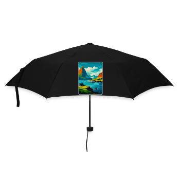 Lofoten Norvège Affiche de voyage vintage Souvenir WPA - Parapluie standard - noir - Devant