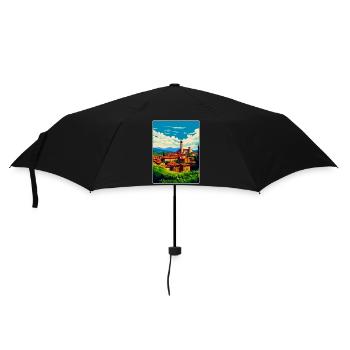 Lucques Italie Affiche de voyage vintage WPA Art Souvenir - Parapluie standard - noir - Devant