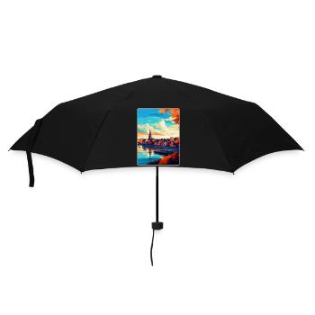 Nimègue Pays-Bas Affiche de voyage vintage WPA Art - Parapluie standard - noir - Devant