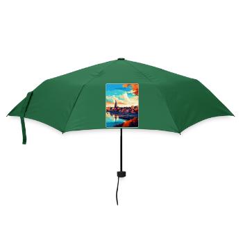 Nimègue Pays-Bas Affiche de voyage vintage WPA Art - Parapluie standard - vert bouteille - Devant
