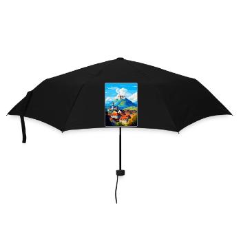Ljubljana Slovenia Vintage Travel Poster Souvenir - Umbrella (small) - black - Front