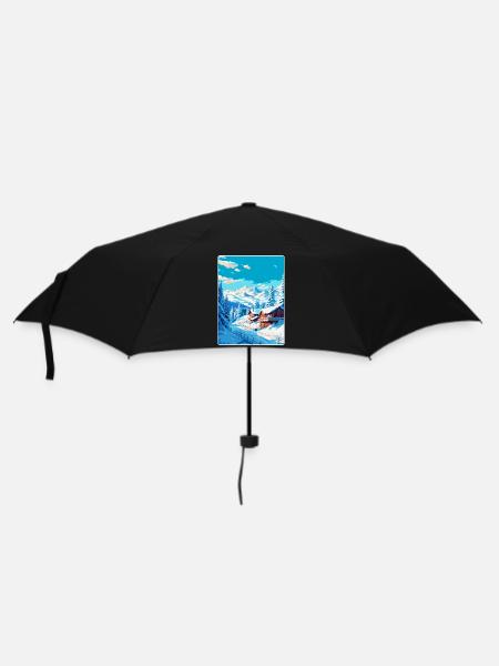 Méribel France Affiche de voyage vintage Souvenir WPA - Parapluie standard - noir