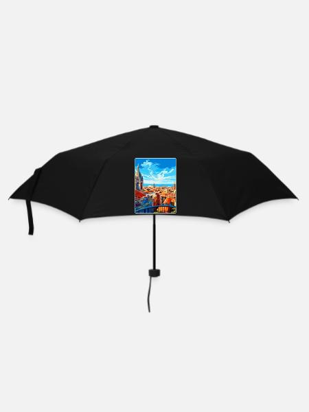Barcelona Spanien Vintage Reiseplakat Souvenir WPA - Regenschirm (klein) - Schwarz