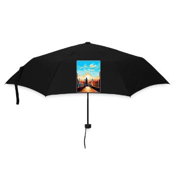 Prague Czech Republic Vintage Travel Poster WPA - Umbrella (small) - black - Front