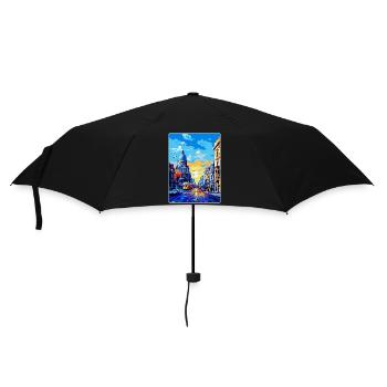 Bucharest Romania Vintage Travel Poster Souvenir - Umbrella (small) - black - Front