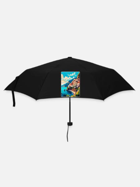Amalfi Italien Vintage Reiseposter WPA Souvenir - Regenschirm (klein) - Schwarz