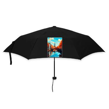 Amsterdam Pays-Bas Affiche de voyage vintage WPA - Parapluie standard - noir - Devant