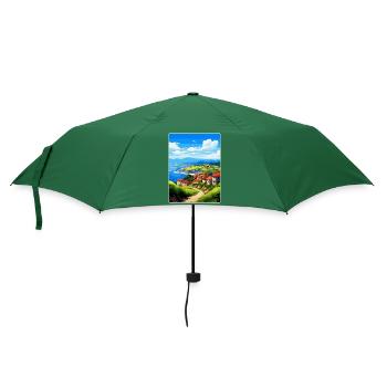 Basque Country Spain Vintage Travel Poster WPA Art - Umbrella (small) - bottlegreen - Front