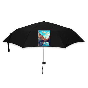 Amsterdam Pays-Bas Affiche de voyage vintage WPA - Parapluie standard - noir - Devant