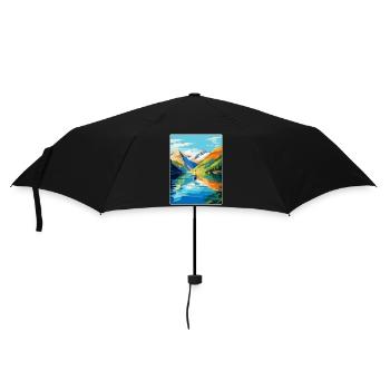 The Fjords Norway Vintage Travel Poster Souvenir - Umbrella (small) - black - Front