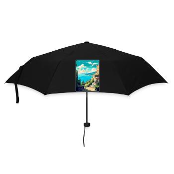Korfu Griechenland Vintage Reiseplakat WPA Souvenir - Regenschirm (klein) - Schwarz - Vorne
