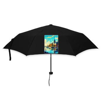 Stockholm Schweden Vintage Reiseplakat Souvenir - Regenschirm (klein) - Schwarz - Vorne