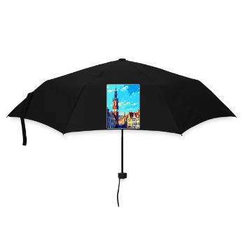 Wroclaw Poland Vintage Travel Poster Souvenir WPA - Umbrella (small) - black - Front