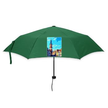Wroclaw Pologne Affiche de voyage vintage Souvenir WPA - Parapluie standard - vert bouteille - Devant