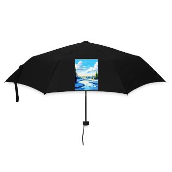 Rovaniemi Finlande Affiche de voyage vintage souvenir - Parapluie standard - noir - Devant