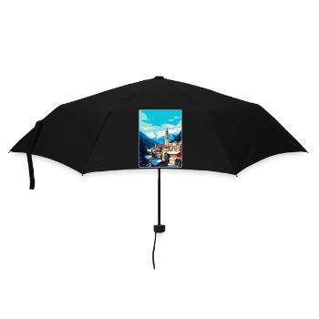 Badgastein Autriche Affiche de voyage vintage souvenir - Parapluie standard - noir - Devant