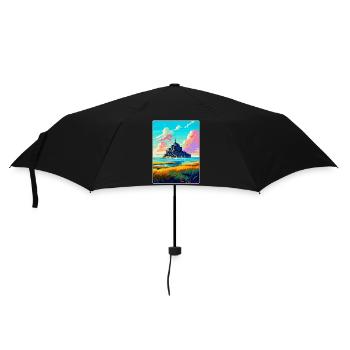 Mont Saint Michel France Vintage Travel Poster WPA - Umbrella (small) - black - Front