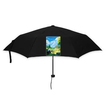 Affiche de voyage vintage de la Grèce antique Olympi WPA - Parapluie standard - noir - Devant