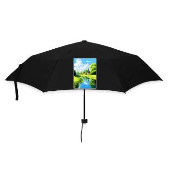 Spreewald Germany Vintage Travel Poster Souvenir - Umbrella (small) - black - Front
