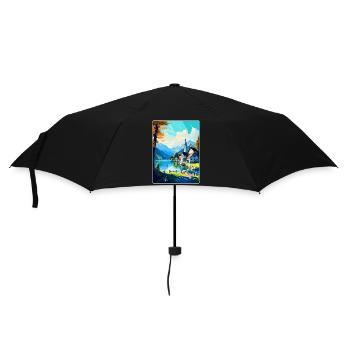 St Gilgen Autriche Poster de voyage vintage souvenir - Parapluie standard - noir - Devant
