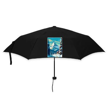 Zermatt Switzerland Vintage Travel Poster Souvenir - Umbrella (small) - black - Front