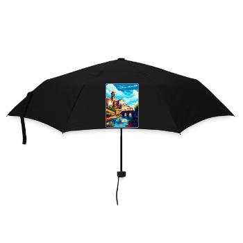 Barcelos Portugal Affiche de voyage vintage souvenir - Parapluie standard - noir - Devant