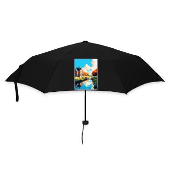 Uitgeest Netherlands Vintage Travel Poster WPA Art - Umbrella (small) - black - Front