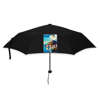 Kavala Grèce Vintage Affiche de voyage WPA Souvenir - Parapluie standard - noir - Devant