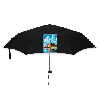 Kalmar Schweden Vintage Reiseposter WPA Souvenir - Regenschirm (klein) - Schwarz - Vorne