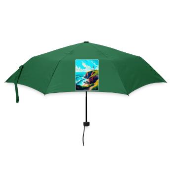 Cabo Da Roca Portugal Affiche de voyage vintage WPA - Parapluie standard - vert bouteille - Devant