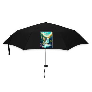 Affiche de voyage vintage des chutes de Giessbach en Suisse - Parapluie standard - noir - Devant