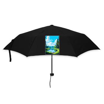 Bialowieza Pologne Affiche de voyage vintage souvenir - Parapluie standard - noir - Devant