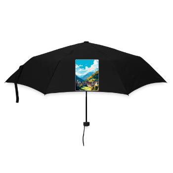 Sion Schweiz Vintage Reiseplakat Souvenir - Regenschirm (klein) - Schwarz - Vorne