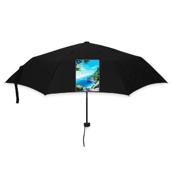 Brela Kroatien Vintage Reiseposter WPA Souvenir - Regenschirm (klein) - Schwarz - Vorne