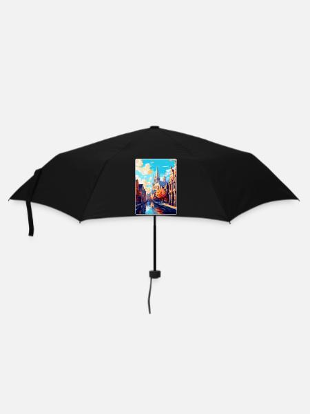 Gent Belgien Vintage Reiseplakat WPA Souvenir - Regenschirm (klein) - Schwarz