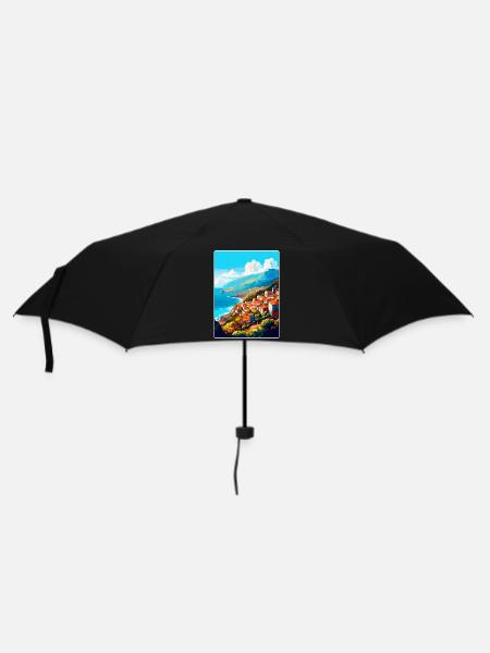 Madère Portugal Affiche de voyage vintage souvenir - Parapluie standard - noir