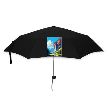 Affiche de voyage vintage des chutes de Staubbach en Suisse - Parapluie standard - noir - Devant
