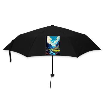 Thorsmork Iceland Vintage Travel Poster Souvenir - Umbrella (small) - black - Front