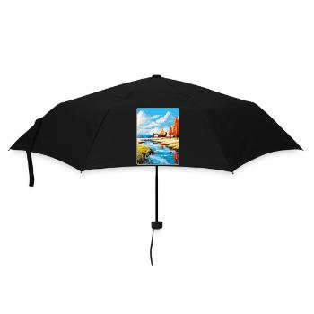 Oulu Finland Vintage Travel Poster WPA Souvenir - Umbrella (small) - black - Front
