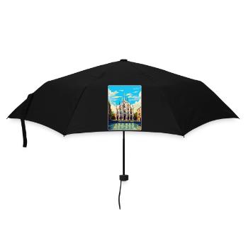 Milan Italy Vintage Travel Poster WPA Art Souvenir - Umbrella (small) - black - Front