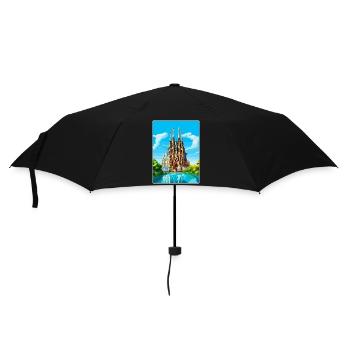 Barcelona Spain Vintage Travel Poster Souvenir WPA - Umbrella (small) - black - Front