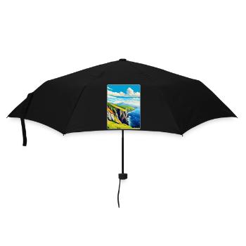 Slieve League Irlande Royaume-Uni Affiche de voyage vintage WPA - Parapluie standard - noir - Devant