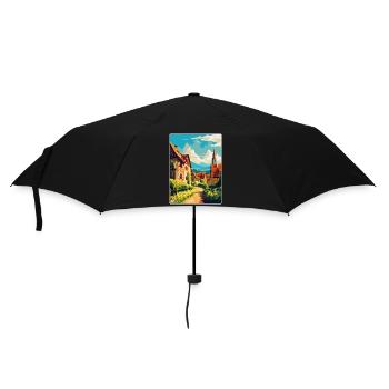 Alsace France Vintage Travel Poster WPA Souvenir - Umbrella (small) - black - Front