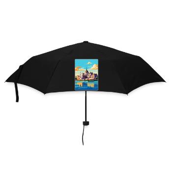Budapest Hungary Vintage Travel Poster Souvenir - Umbrella (small) - black - Front