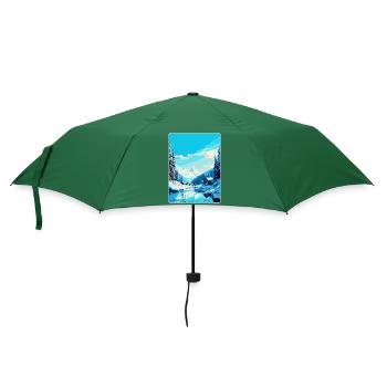 Val D Isère France Affiche de voyage vintage souvenir - Parapluie standard - vert bouteille - Devant