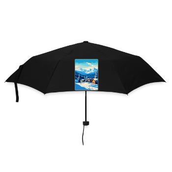 Kitzbuhel Austria Vintage Travel Poster Souvenir - Umbrella (small) - black - Front