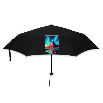Kirkjufell Iceland Vintage Travel Poster Souvenir - Umbrella (small) - black - Front