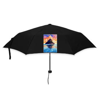 Mont Saint Michel France Vintage Travel Poster WPA - Umbrella (small) - black - Front