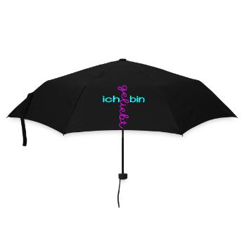 CHRISTLICHER GLAUBE ICH BIN GELIEBT - Regenschirm (klein) - Schwarz - Vorne