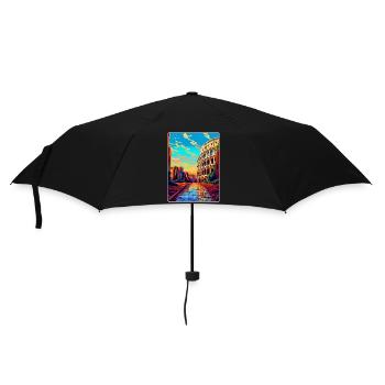 Rom Italien Vintage Reiseplakat Souvenir Souvenir - Regenschirm (klein) - Schwarz - Vorne